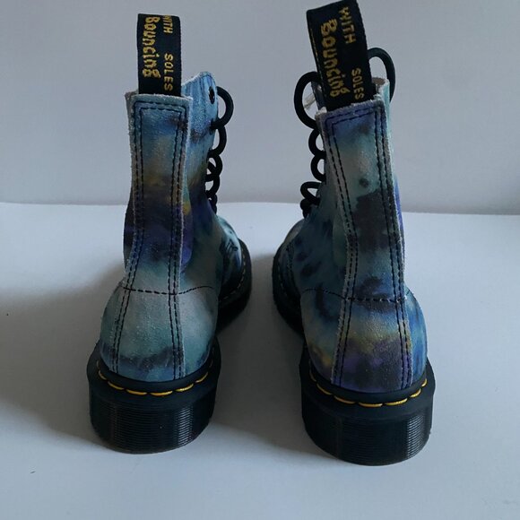 NWT Dr. Martens 1460 Pascal Blue Tie Dye Leather Women's Boots Size 6 27242 - Picture 9 of 16